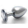 Ouch! Bijou anal Round Gem L 8 x 4cm Argenté-Transparent 